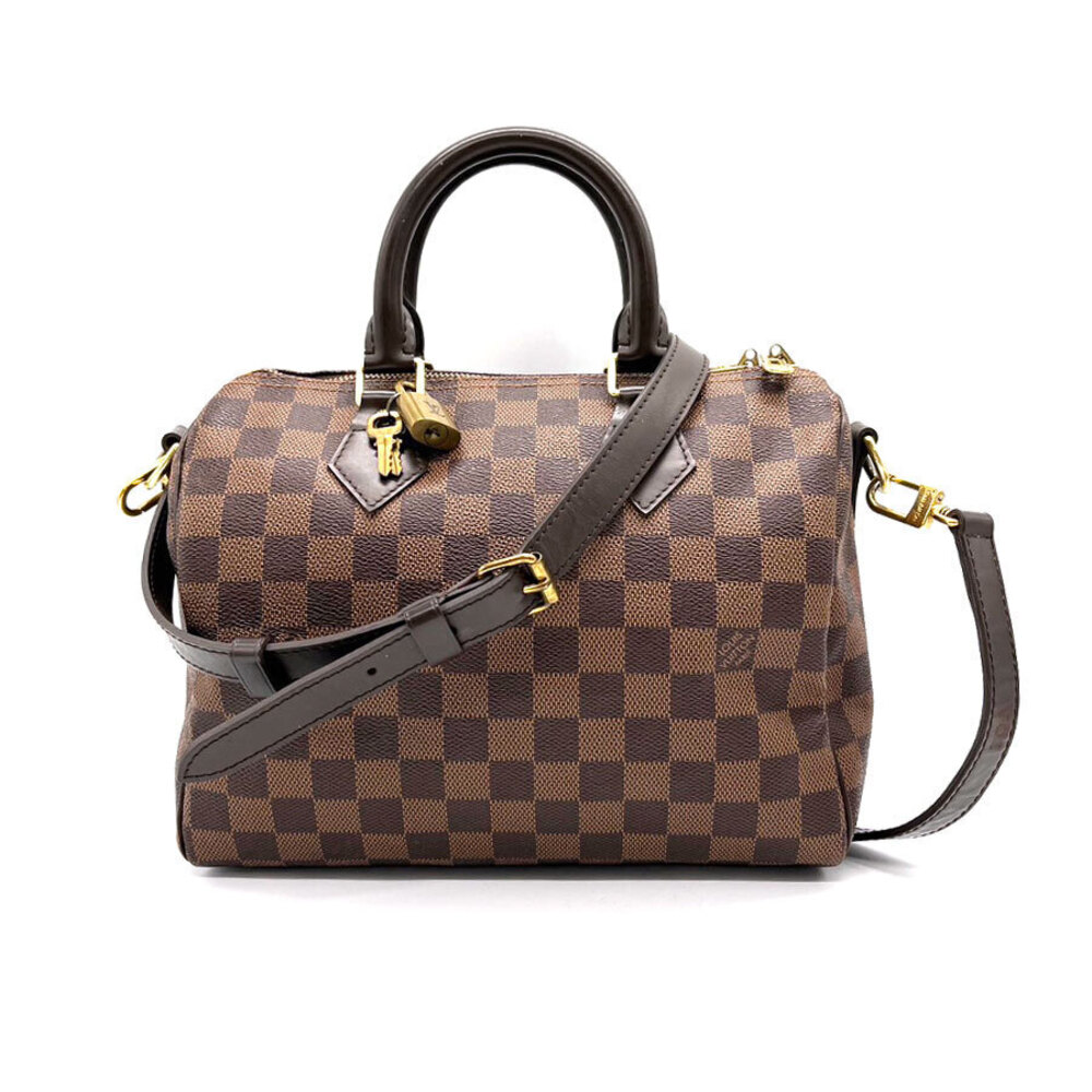 Louis Vuitton Damier Speedy Bandouliere Canvas 2Way Shoulder Bag Brown